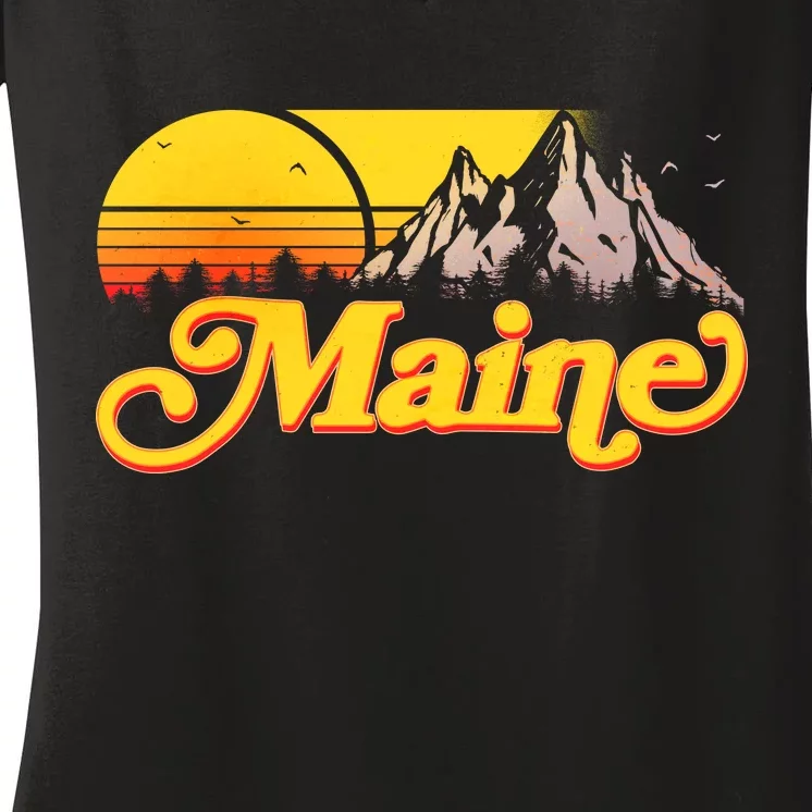 Mountains In Maine Women's V-Neck T-Shirt