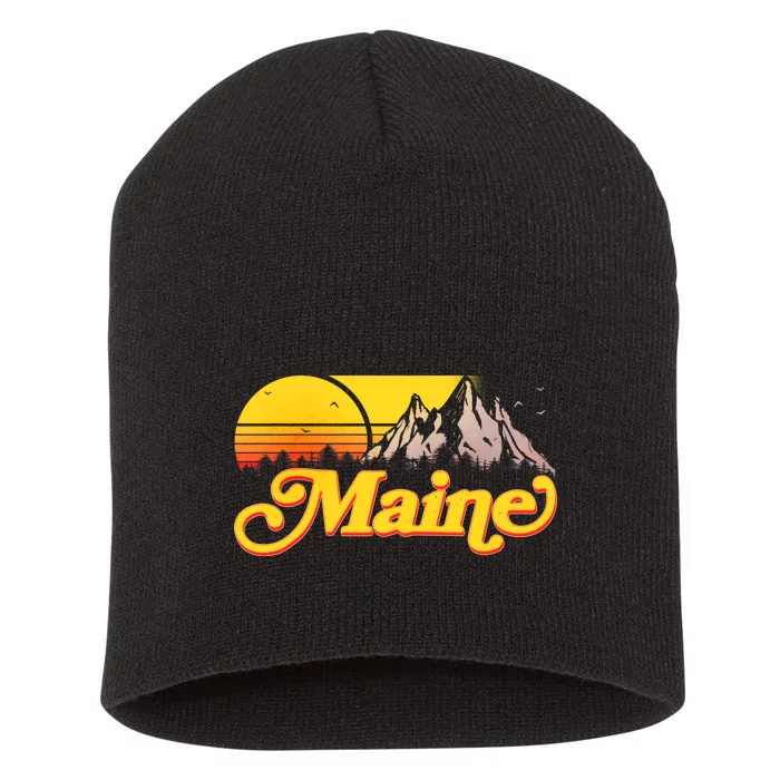 Mountains In Maine Short Acrylic Beanie