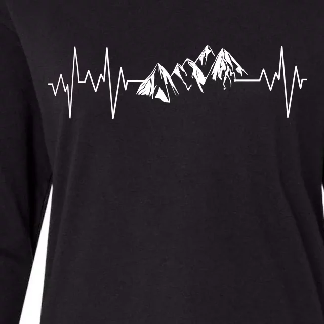 Mountains In My Heartbeat Pulse Womens Cotton Relaxed Long Sleeve T-Shirt