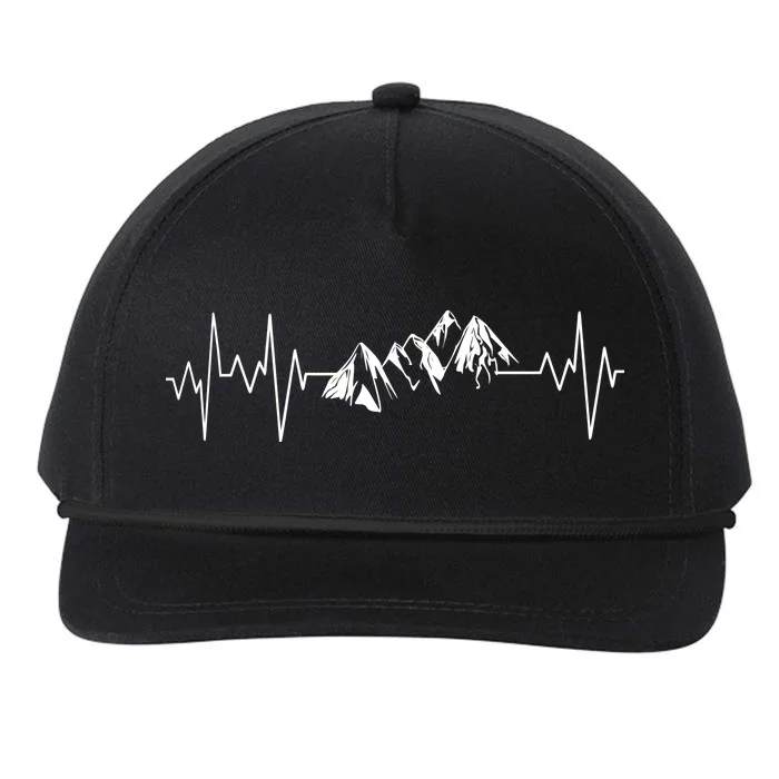 Mountains In My Heartbeat Pulse Snapback Five-Panel Rope Hat