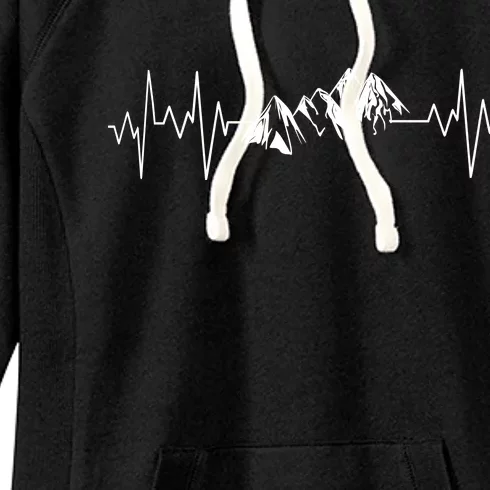 Mountains In My Heartbeat Pulse Women's Fleece Hoodie