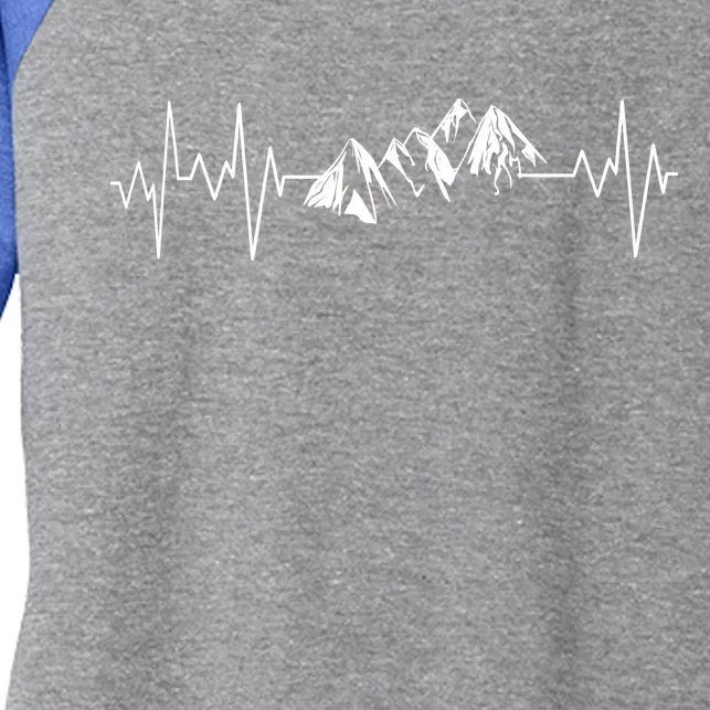 Mountains In My Heartbeat Pulse Women's Tri-Blend 3/4-Sleeve Raglan Shirt