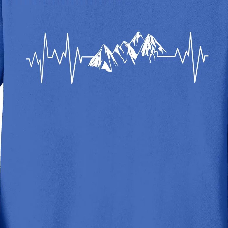 Mountains In My Heartbeat Pulse Kids Long Sleeve Shirt