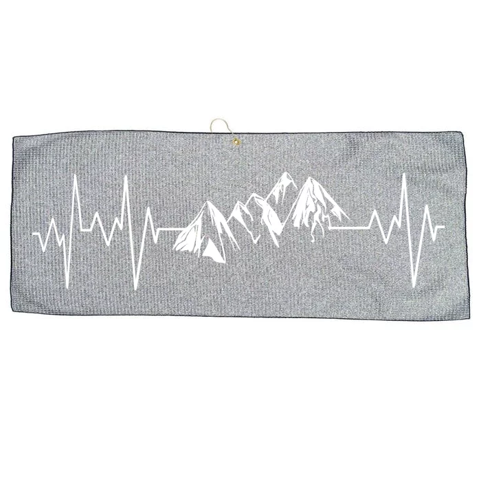 Mountains In My Heartbeat Pulse Large Microfiber Waffle Golf Towel