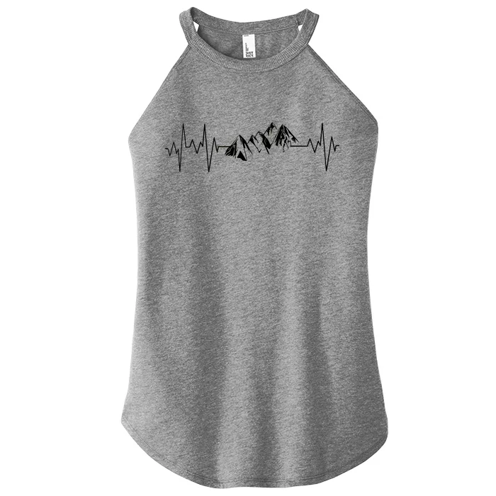 Mountains In My Heartbeat Pulse Women’s Perfect Tri Rocker Tank