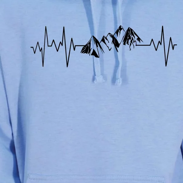 Mountains In My Heartbeat Pulse Unisex Surf Hoodie