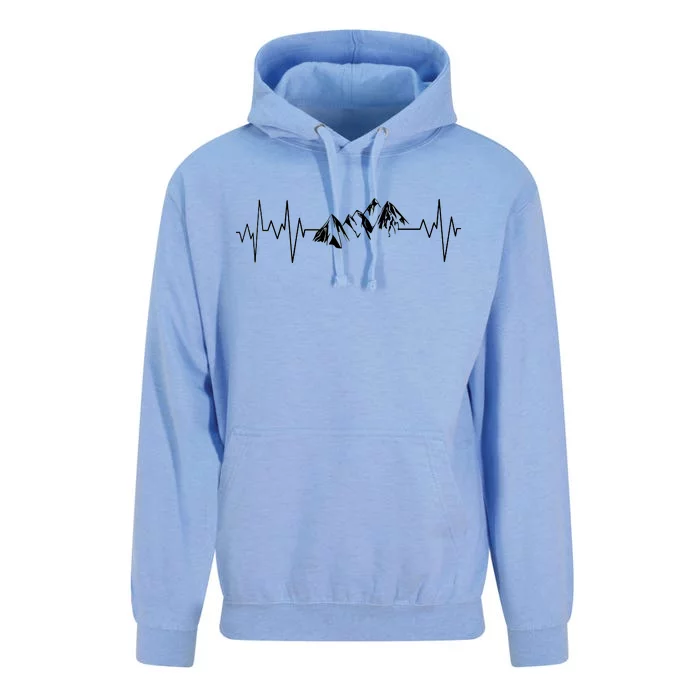 Mountains In My Heartbeat Pulse Unisex Surf Hoodie