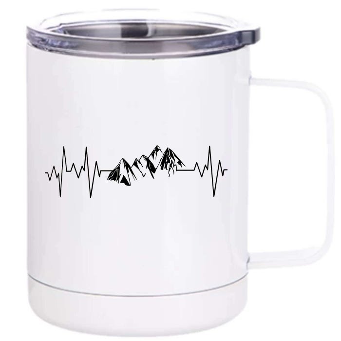 Mountains In My Heartbeat Pulse Front & Back 12oz Stainless Steel Tumbler Cup