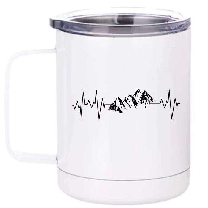 Mountains In My Heartbeat Pulse Front & Back 12oz Stainless Steel Tumbler Cup