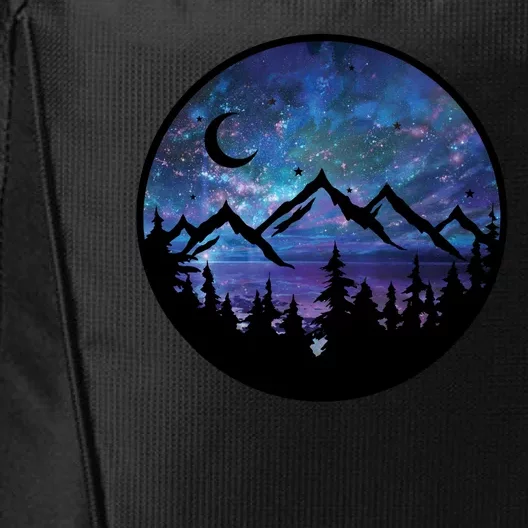 Mountains Star Night Sky City Backpack