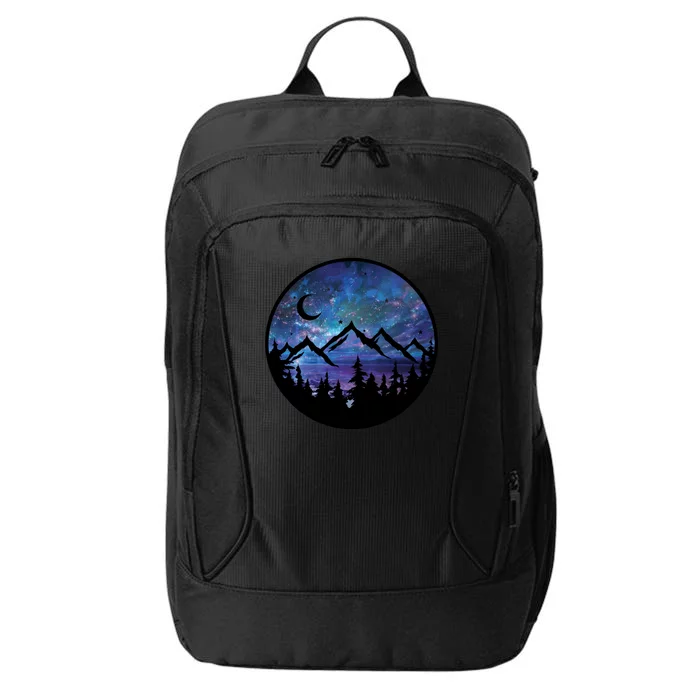 Mountains Star Night Sky City Backpack