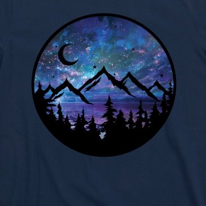Mountains Star Night Sky T-Shirt