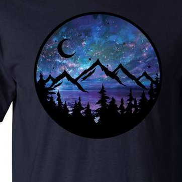 Mountains Star Night Sky Tall T-Shirt