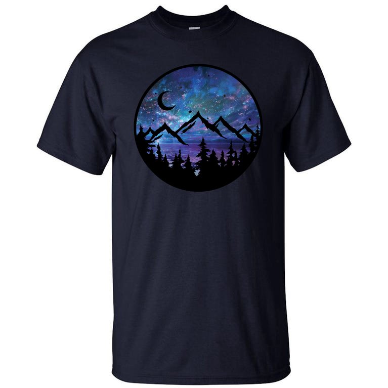 Mountains Star Night Sky Tall T-Shirt