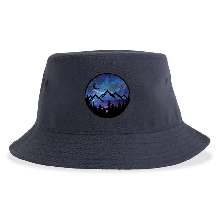 Mountains Star Night Sky Sustainable Bucket Hat