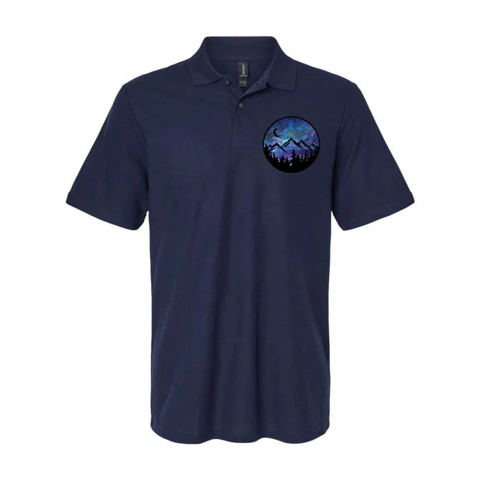 Mountains Star Night Sky Softstyle Adult Sport Polo