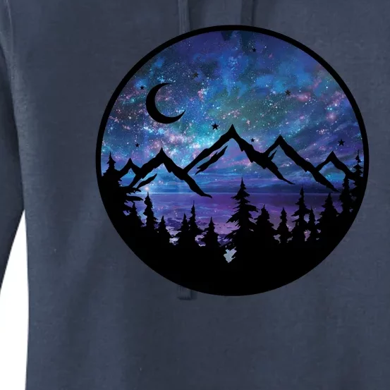 Mountains Star Night Sky Women's Pullover Hoodie