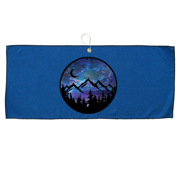 Mountains Star Night Sky Large Microfiber Waffle Golf Towel