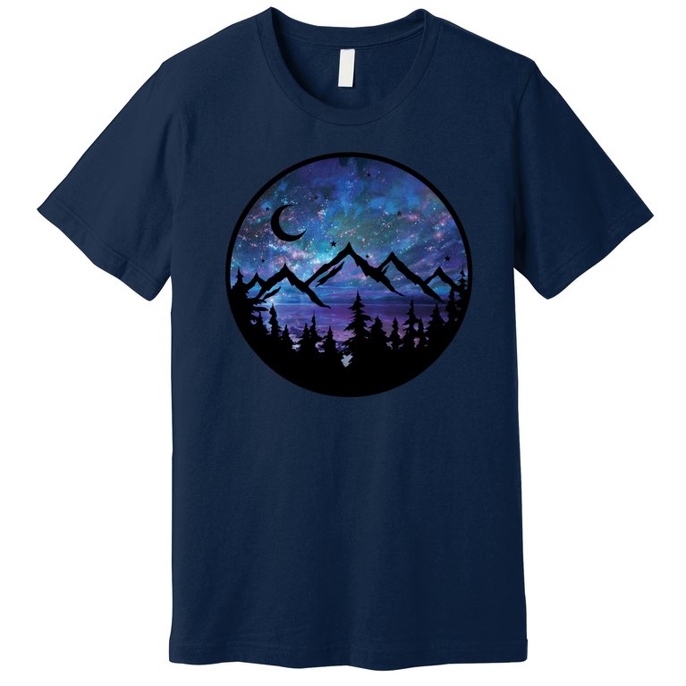 Mountains Star Night Sky Premium T-Shirt