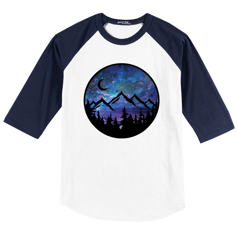 Mountains Star Night Sky Baseball Sleeve Shirt