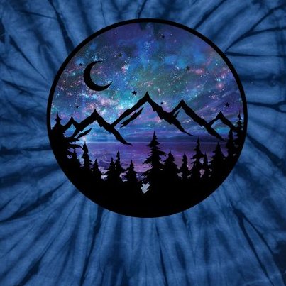 Mountains Star Night Sky Tie-Dye T-Shirt