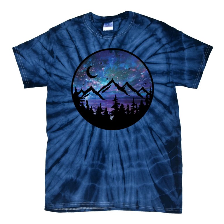Mountains Star Night Sky Tie-Dye T-Shirt
