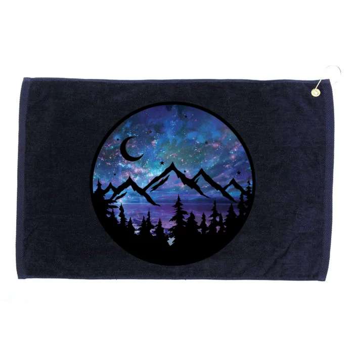 Mountains Star Night Sky Grommeted Golf Towel