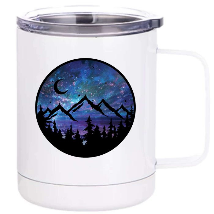 Mountains Star Night Sky Front & Back 12oz Stainless Steel Tumbler Cup