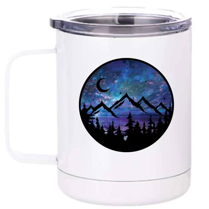 Mountains Star Night Sky Front & Back 12oz Stainless Steel Tumbler Cup