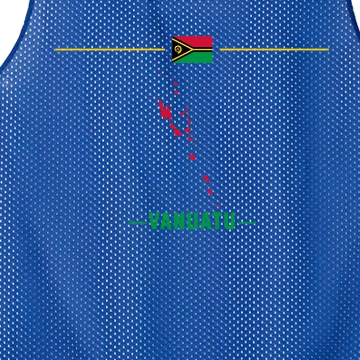 Map Of Vanuatu Isolated With Flag And Name Of The Country Great Gift Mesh Reversible Basketball Jersey Tank