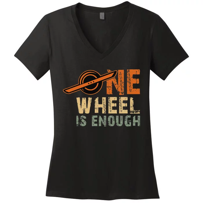 Monowheel One Wheel Skateboarding Electric Skateboard Float Women's V-Neck T-Shirt