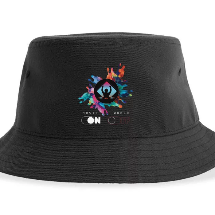 Music On World Off costume for Music Lovers DJs Festival Sustainable Bucket Hat