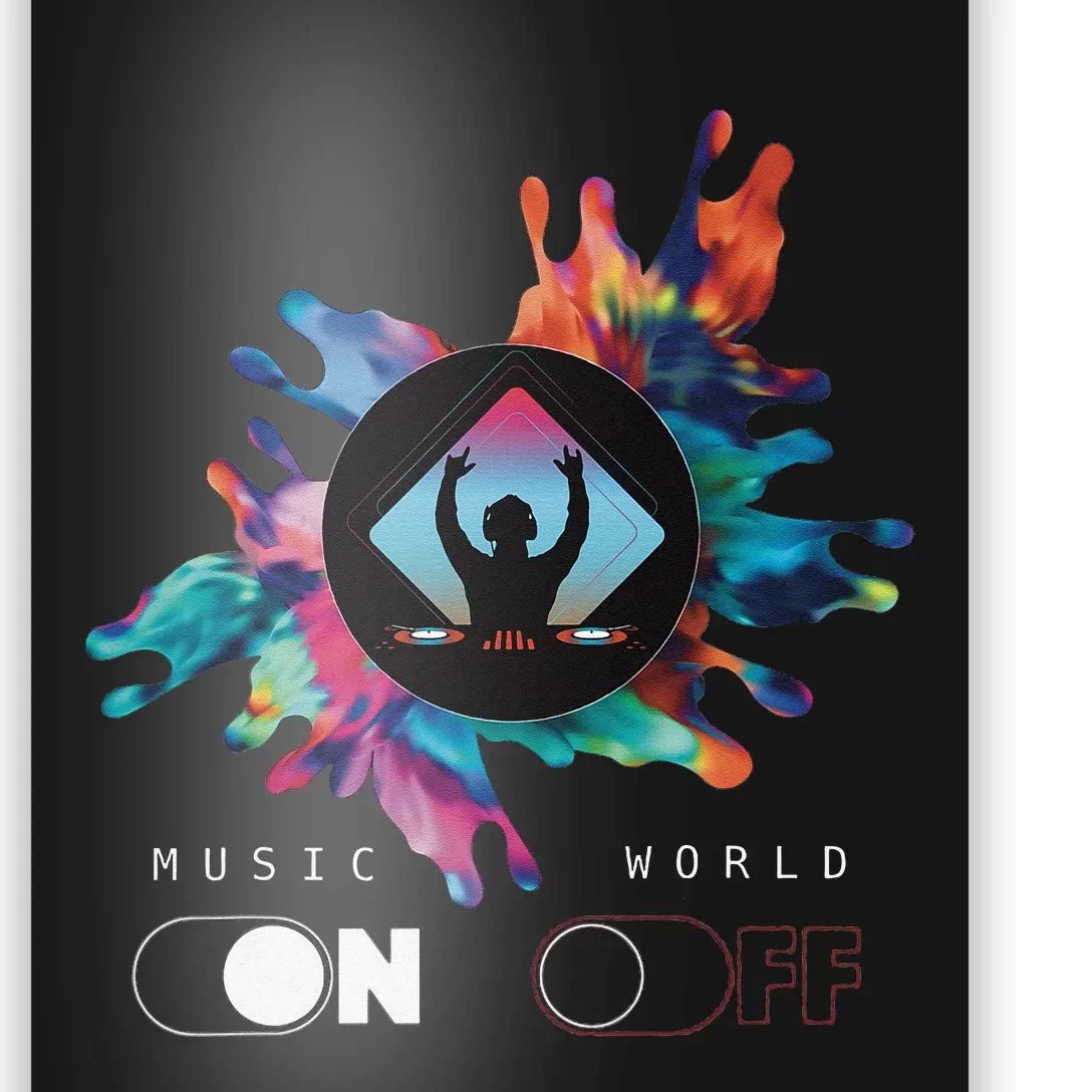 Music On World Off costume for Music Lovers DJs Festival Poster