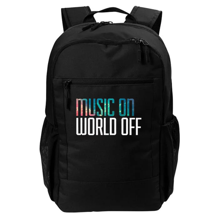 Music On World Off For Music Lovers DJs Musicians Daily Commute Backpack