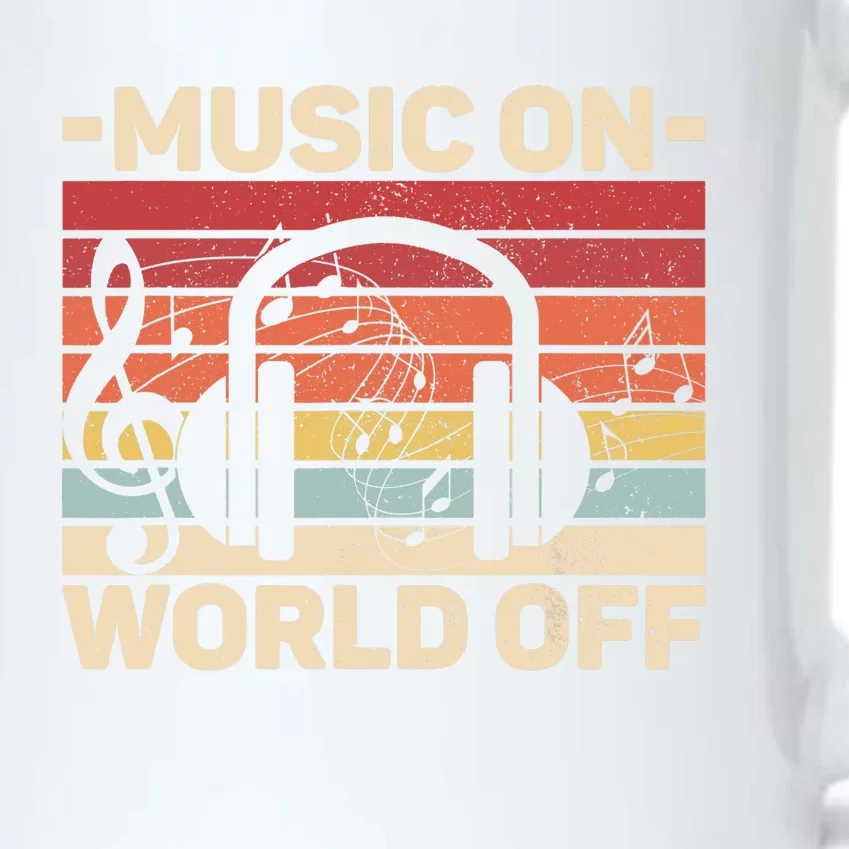 Music On World Off Music Lovers Musician Outfit EDM Music DJ Black Color Changing Mug