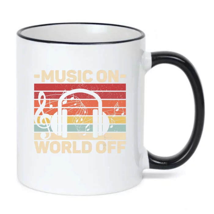 Music On World Off Music Lovers Musician Outfit EDM Music DJ Black Color Changing Mug