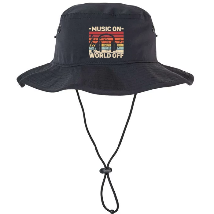 Music On World Off Music Lovers Musician Outfit EDM Music DJ Legacy Cool Fit Booney Bucket Hat