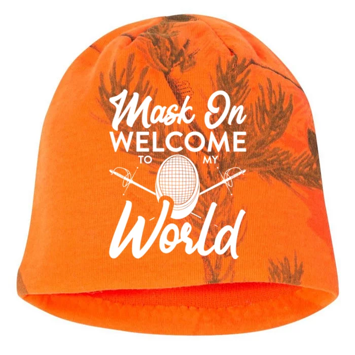 Mask On Welcome To My World Fencing Sport Fencer Gift Kati - Camo Knit Beanie