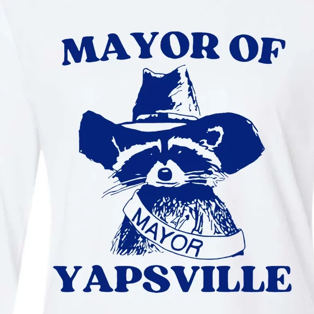 Mayor Of Yapsville Raccoon Womens Cotton Relaxed Long Sleeve T-Shirt