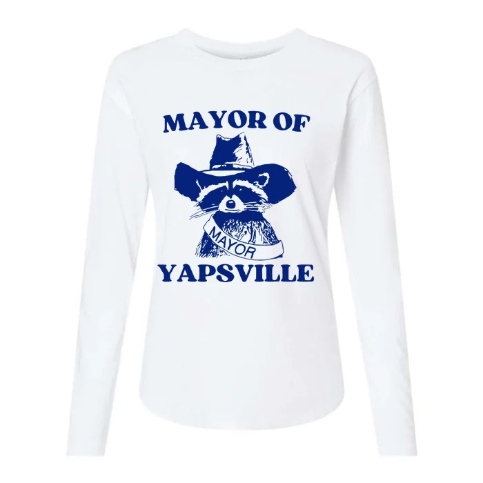 Mayor Of Yapsville Raccoon Womens Cotton Relaxed Long Sleeve T-Shirt