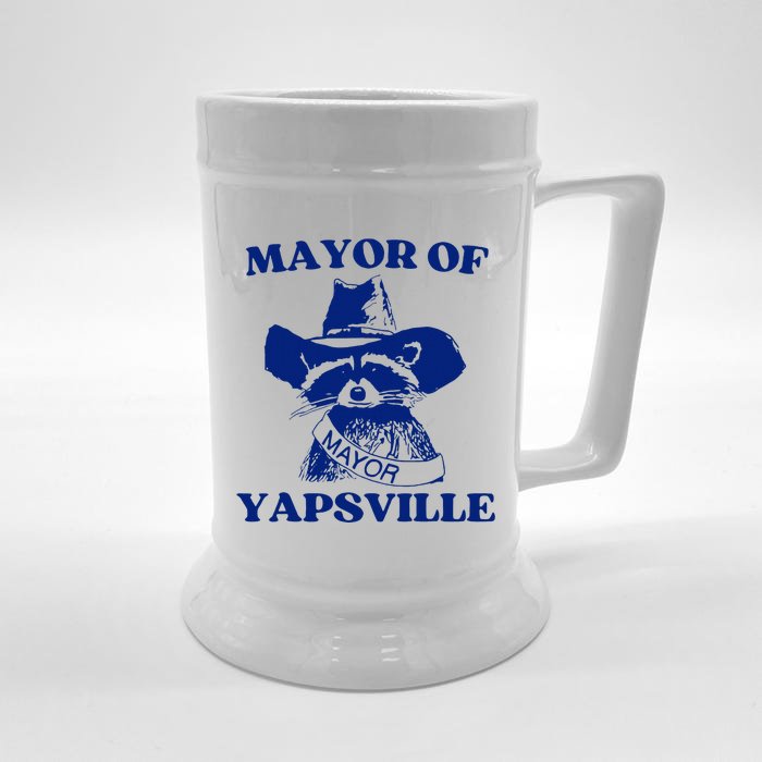 Mayor Of Yapsville Raccoon Front & Back Beer Stein