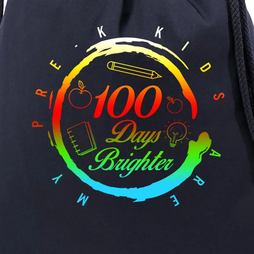 My Pregiftk 100 Days Of School Brighter Teacher Student Gift Drawstring Bag