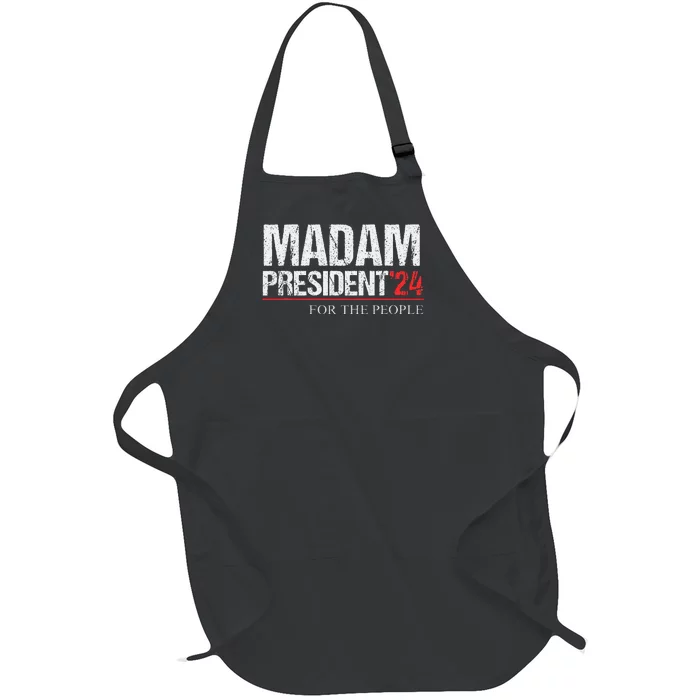 Madam President 2024 Feminist Women Vice President Full-Length Apron With Pocket