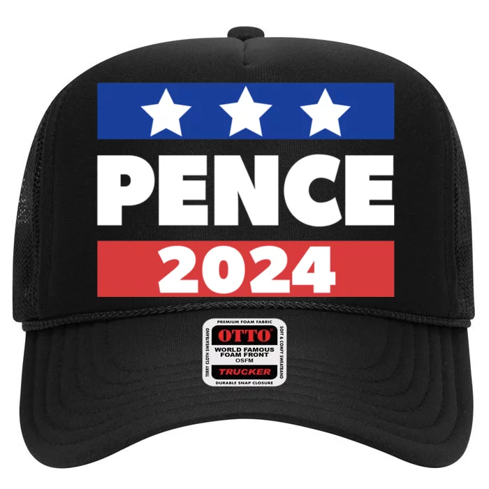 Mike Pence 2024 American Presidential Election 2024 USA High Crown Mesh Trucker Hat