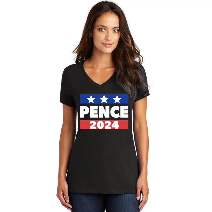 Mike Pence 2024 American Presidential Election 2024 USA Women's V-Neck T-Shirt