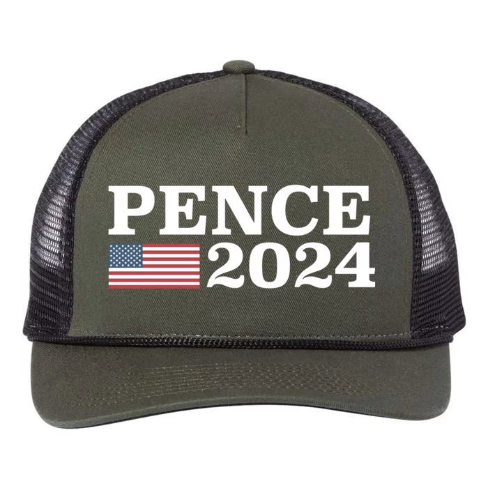 Mike Pence 2024 For President Mike Pence 2024 Retro Rope Trucker Hat Cap