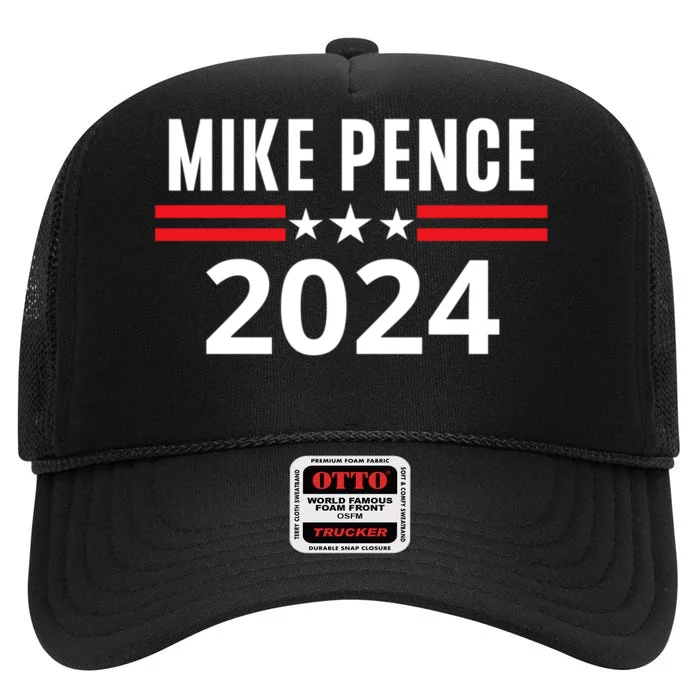 Mike Pence 2024 For President Mike Pence 2024 High Crown Mesh Trucker Hat