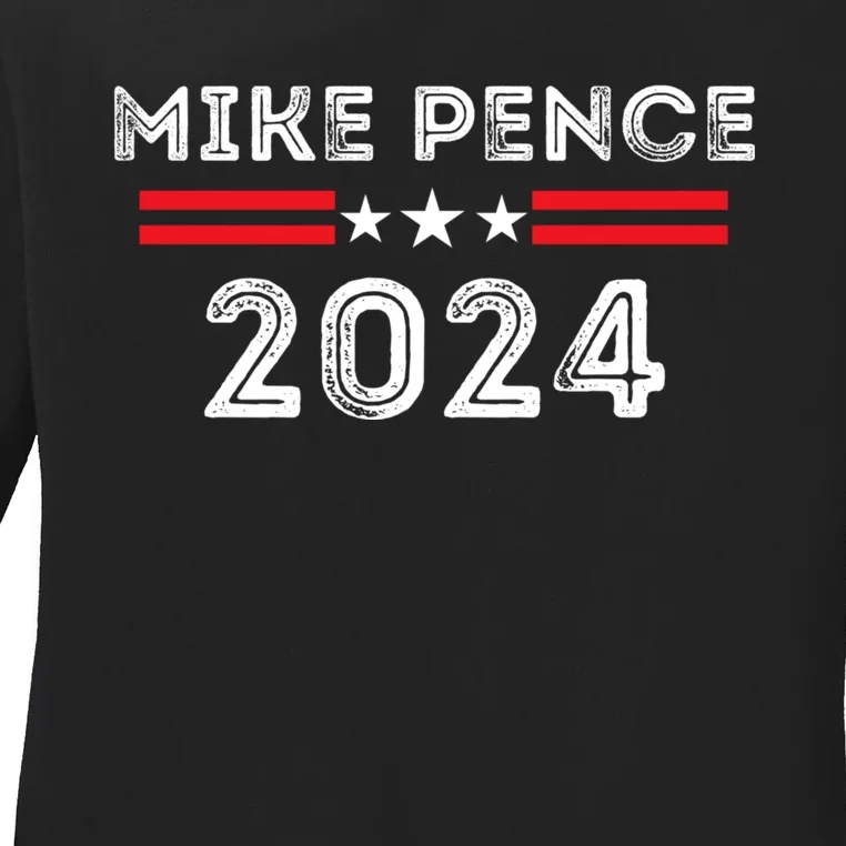 Mike Pence 2024 For President Mike Pence 2024 Ladies Long Sleeve Shirt