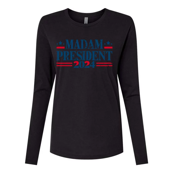 Madam President 2024 Kamala Harris Usa Election 2024 Gift Womens Cotton Relaxed Long Sleeve T-Shirt