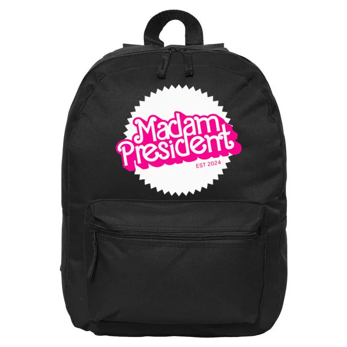 Madam President 2024 Kamala Harris 16 in Basic Backpack